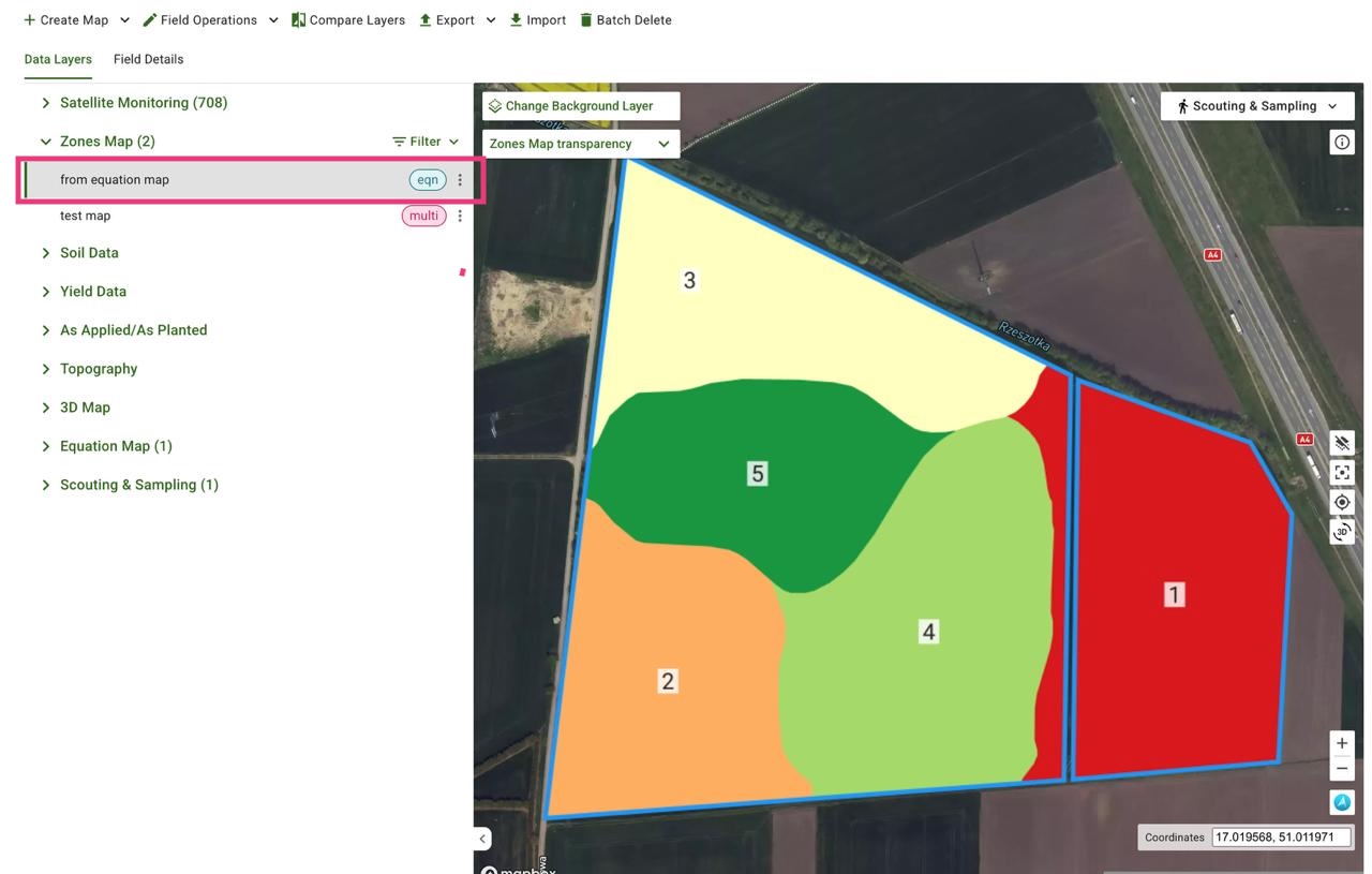 Zones VRA maps from Equation Maps